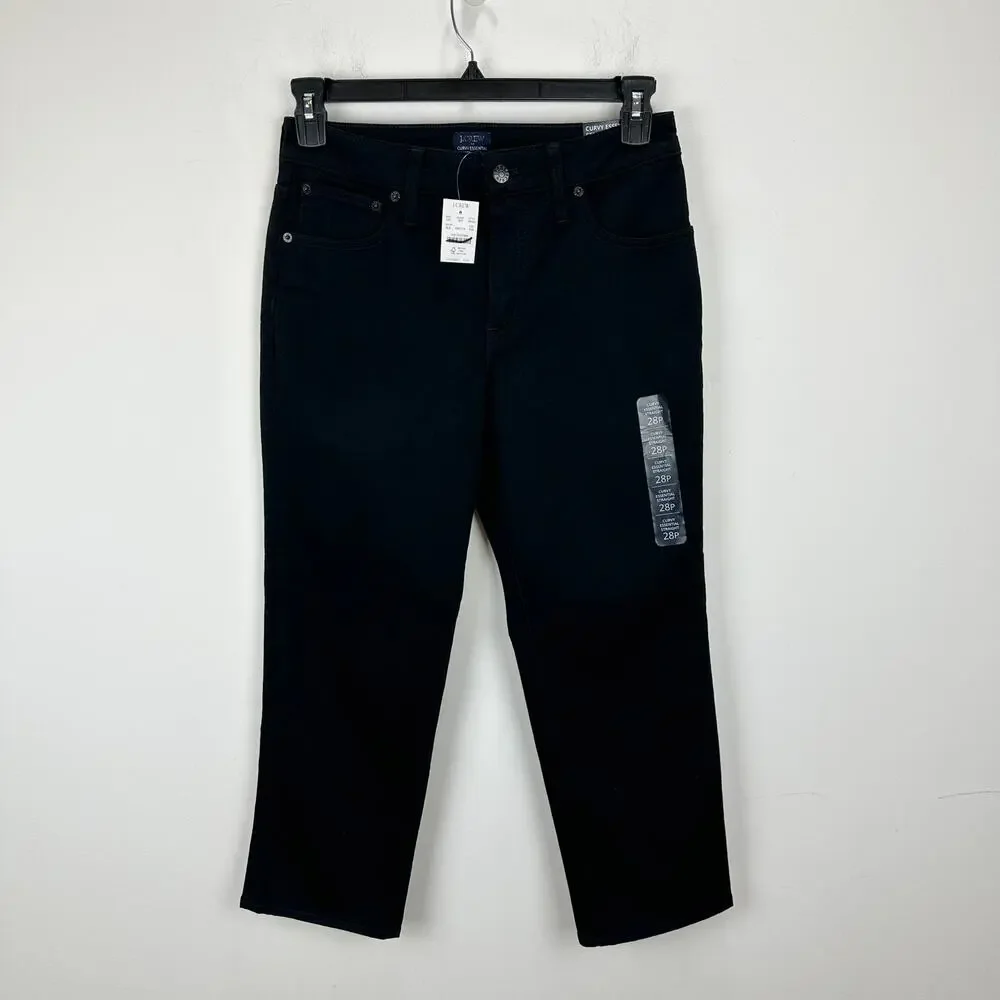 J.Crew Petite Curvy Essential Straight Black Jean All Day Stretch US 28P NWT - Picture 5 of 11